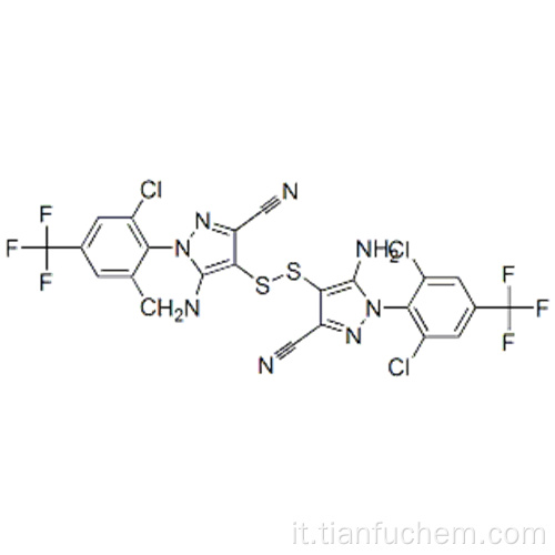 1H-pirazolo-3-carbonitrile, 4,4&#39;-ditiobis [5-ammino-1- [2,6-dicloro-4- (trifluorometil) fenil] - CAS 130755-46-3